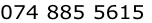 074 885 5615
